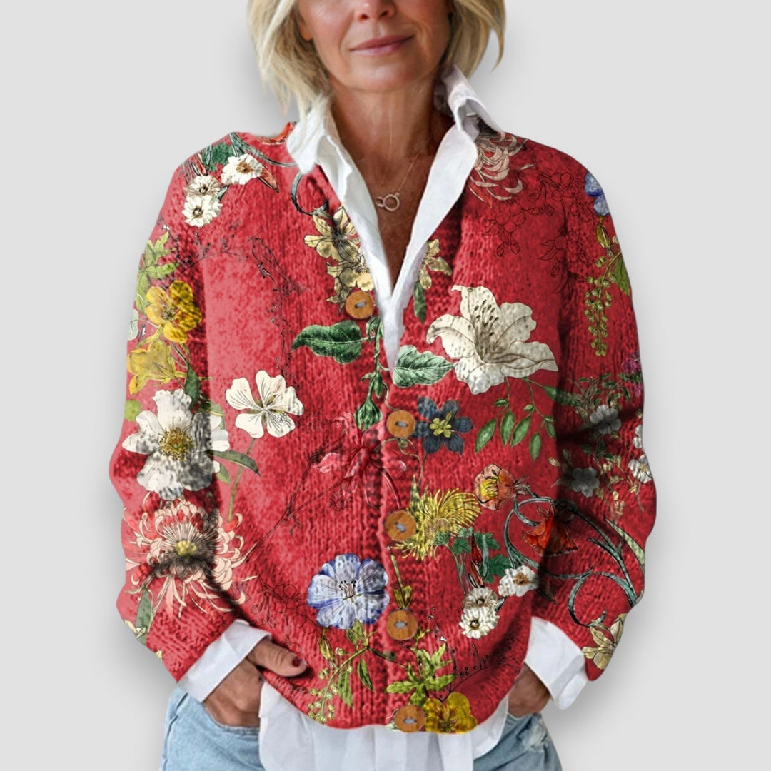 Lucy | Vintage Floral Art Print Cardigan