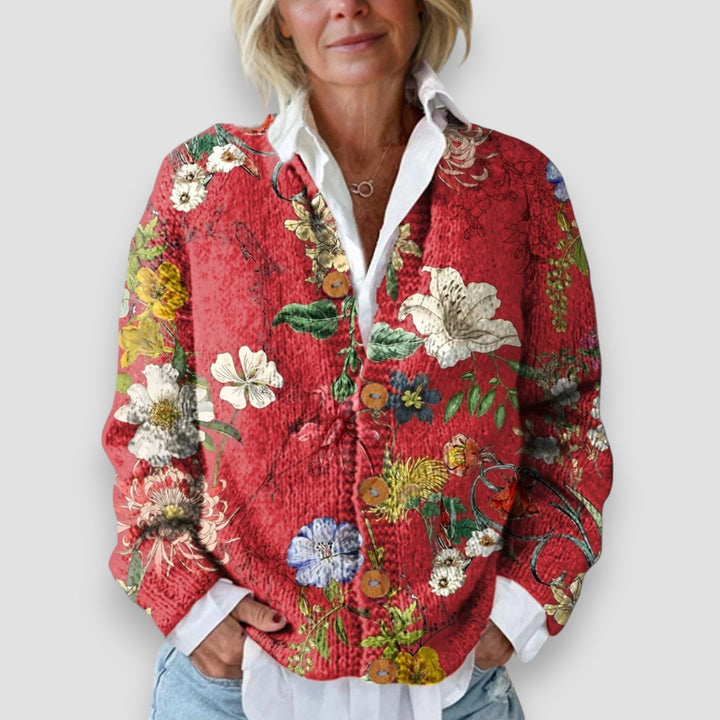 Lucy | Vintage Floral Art Print Cardigan