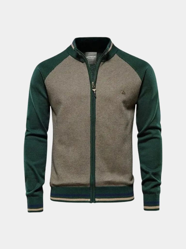 High-Zip Colour Block Cardigan - Palm Beach Boutique