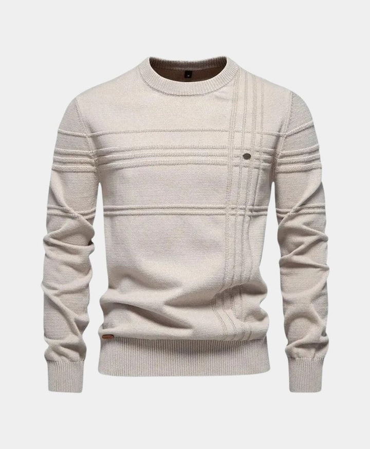 Knitted Striped Cotton Sweater - Palm Beach Boutique