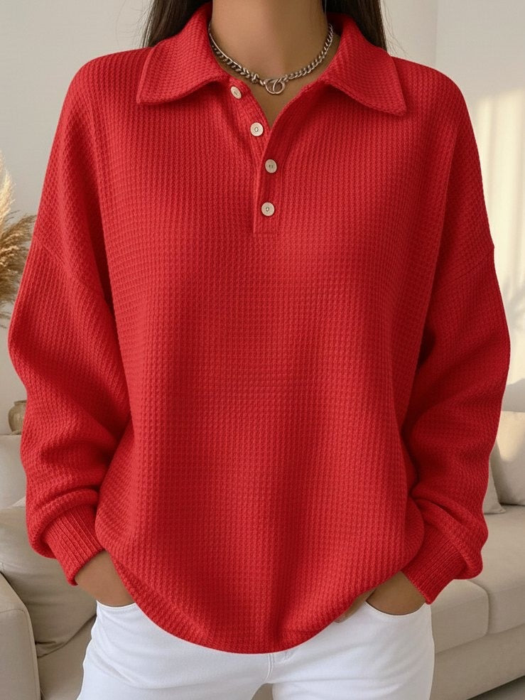 Sofia | Textured Polo Sweater