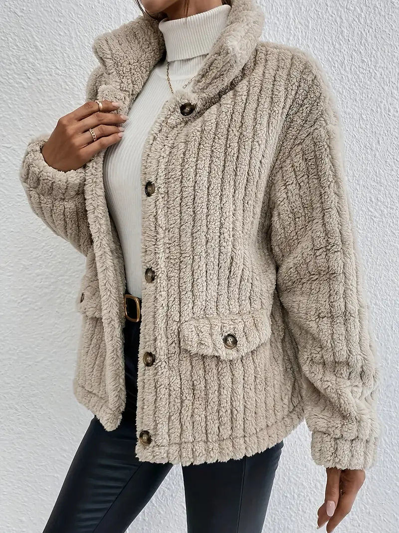 NOVA | Double-Sided Velvet Button Cardigan