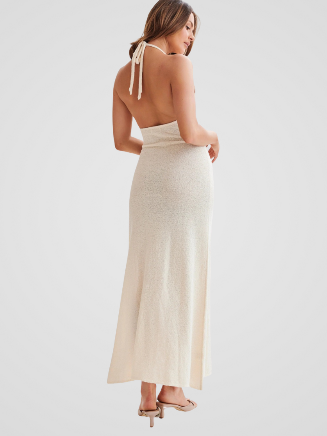 Pink Backless Maxi Dress