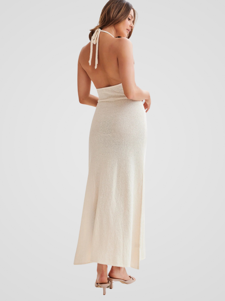 Pink Backless Maxi Dress