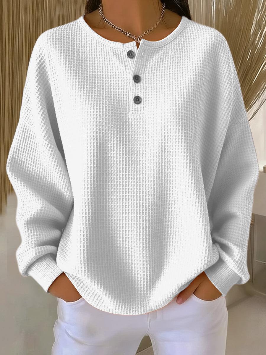 Anne | Cozy Waffle Knit Henley