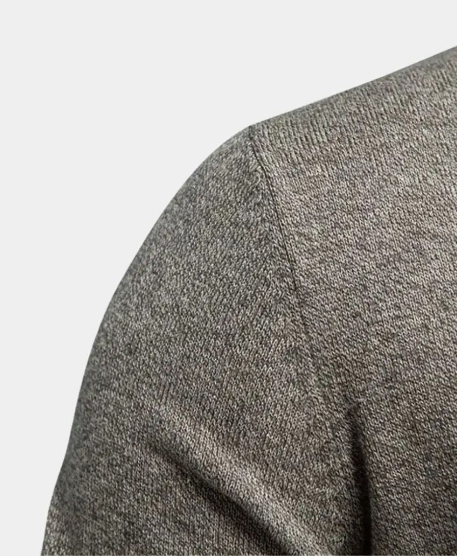 Knitted Cotton Sweater with High Collar - Palm Beach Boutique