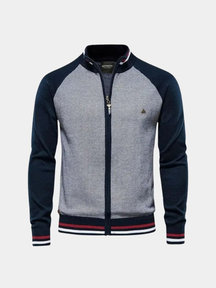 High-Zip Colour Block Cardigan - Palm Beach Boutique