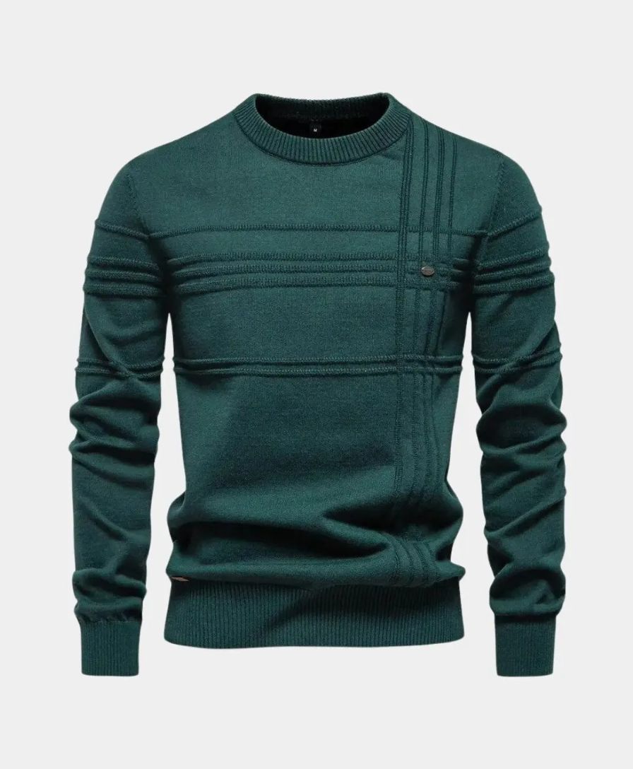 Knitted Striped Cotton Sweater - Palm Beach Boutique