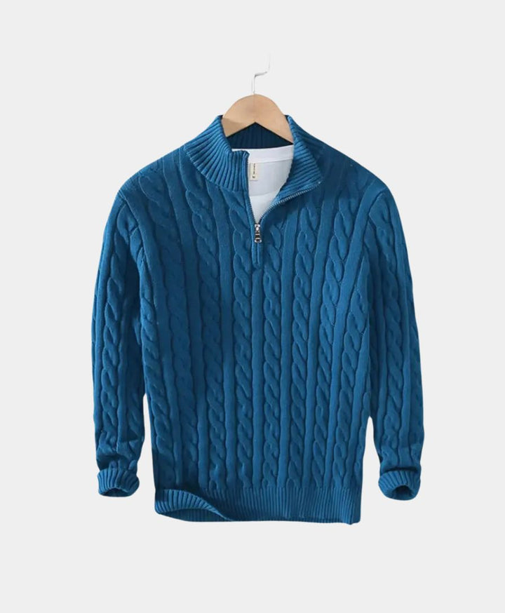 Essential Zip Collar Sweater - Palm Beach Boutique