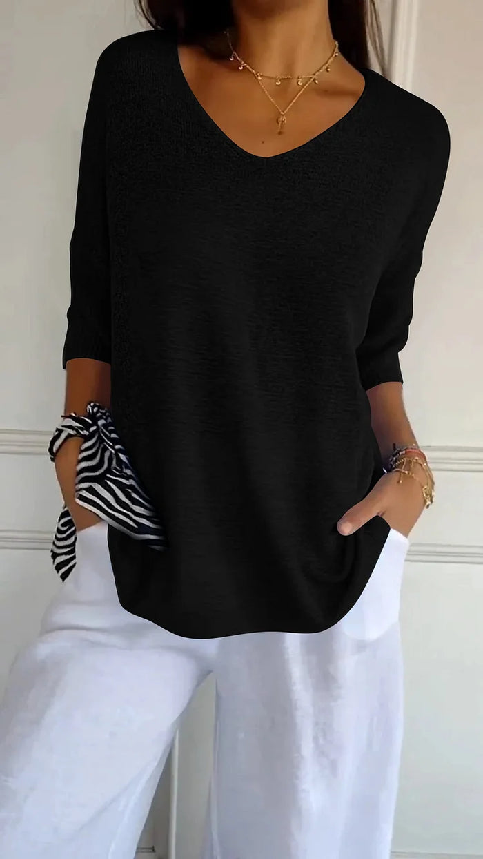 Maddie | Elegant V-Neck Sweater