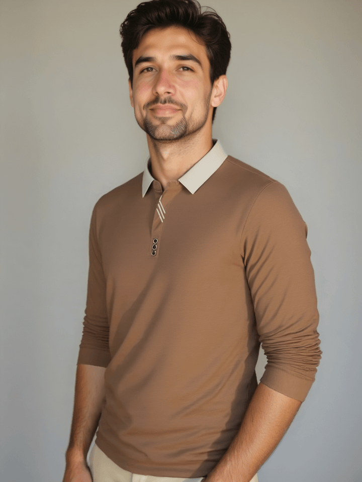 Elegant Long Sleeve Polo - Palm Beach Boutique