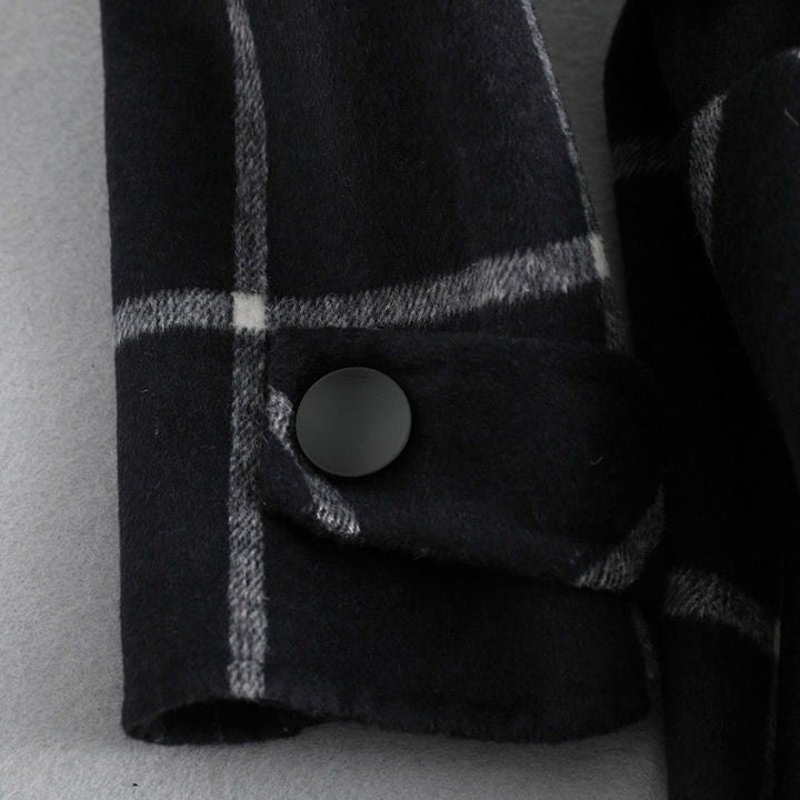 Women's Retro Lapel Plaid Tweed Coat