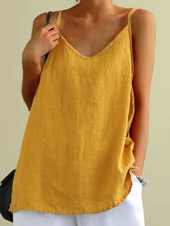 Allyson™ Spaghetti Strap Summer Linen Top
