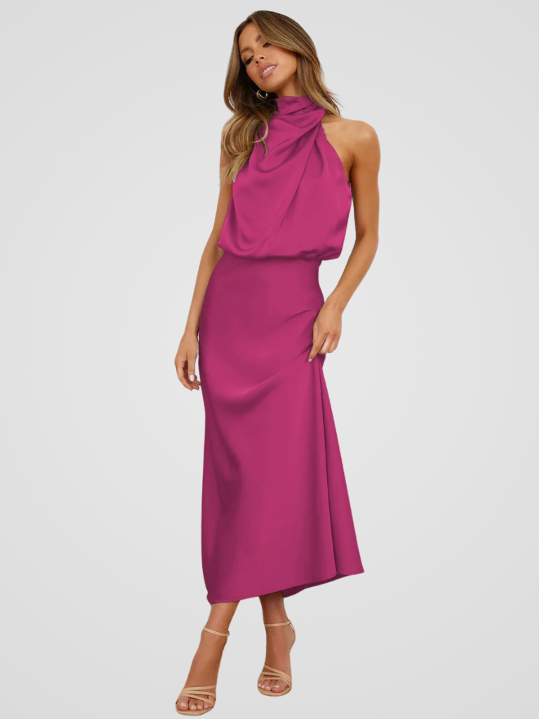 AURA DRAPE MIDI DRESS