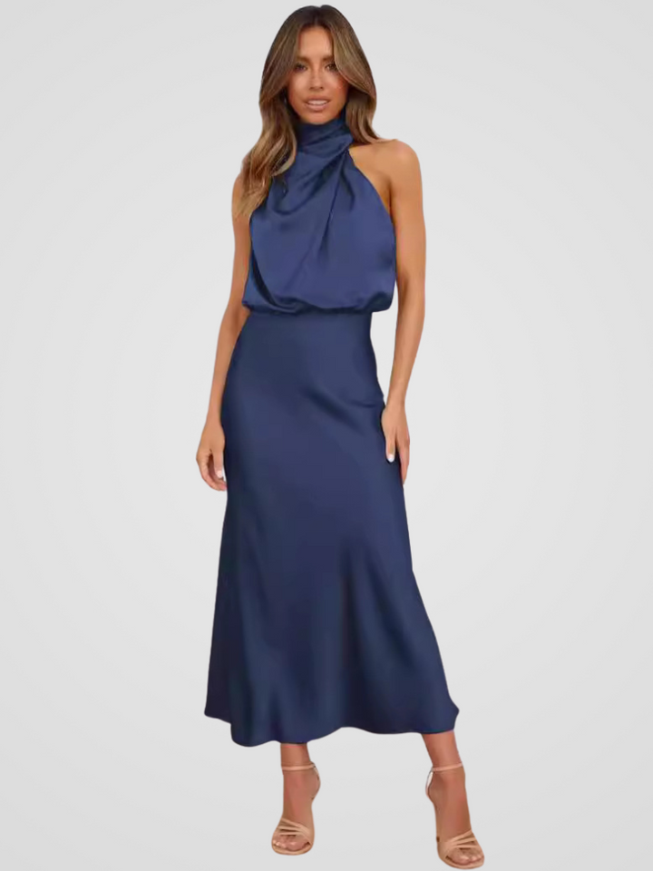 AURA DRAPE MIDI DRESS
