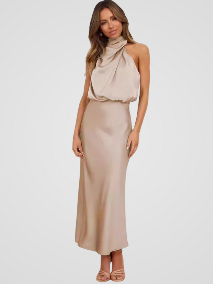 AURA DRAPE MIDI DRESS
