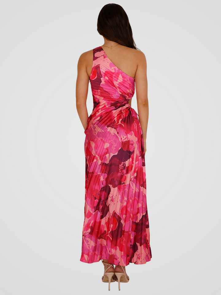 One Shoulder Pleated Dress Aurora