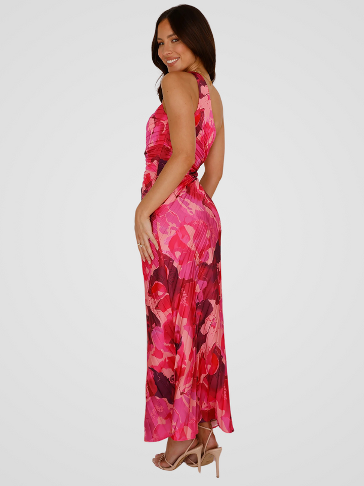 One Shoulder Pleated Dress Aurora