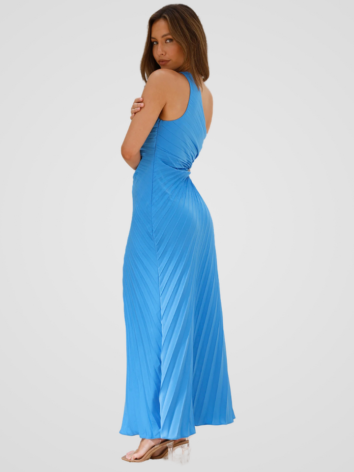 One Shoulder Pleated Dress Aurora
