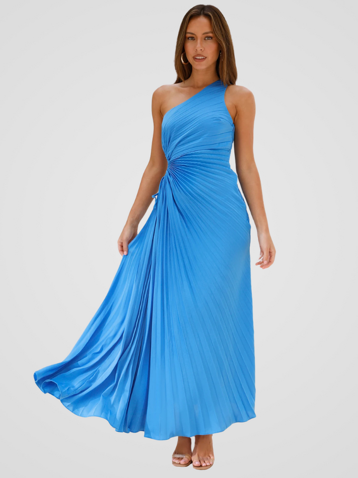 One Shoulder Pleated Dress Aurora