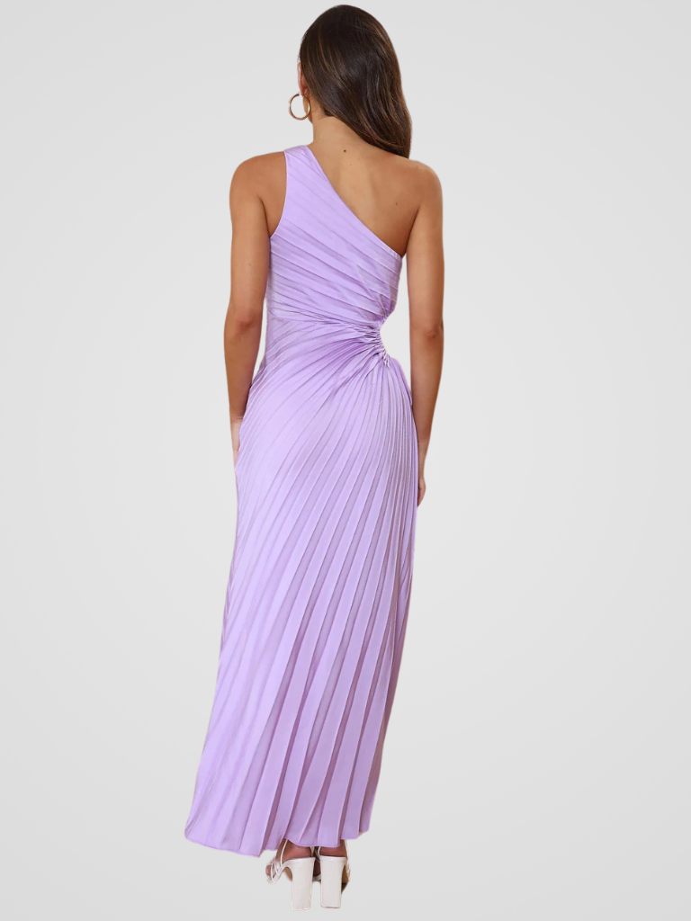 One Shoulder Pleated Dress Aurora