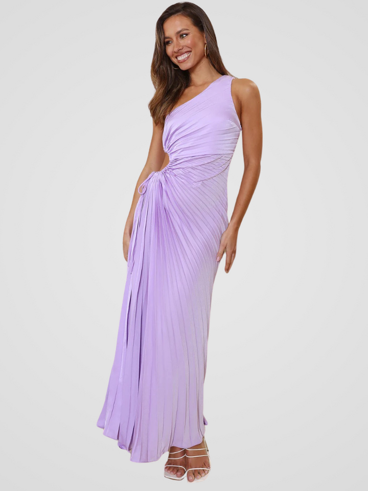 One Shoulder Pleated Dress Aurora