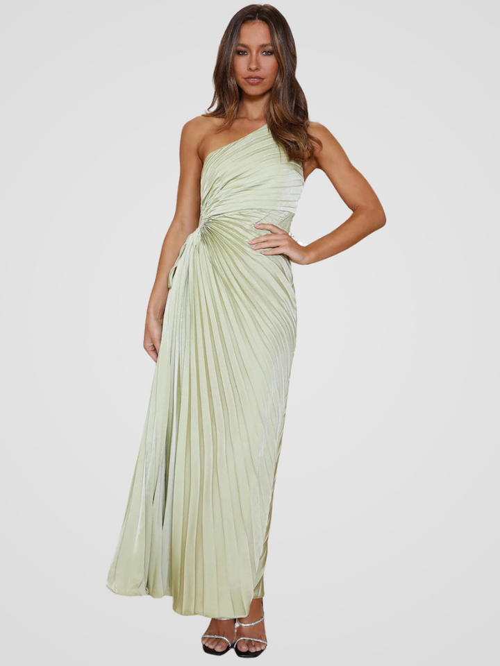 One Shoulder Pleated Dress Aurora