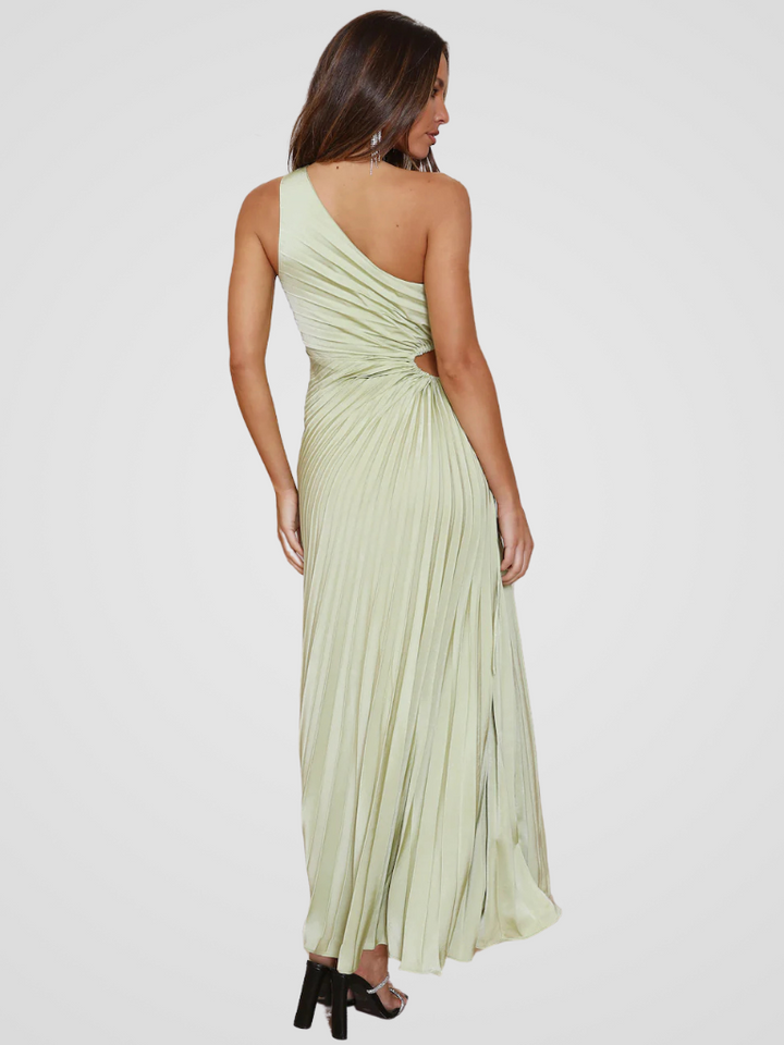 One Shoulder Pleated Dress Aurora