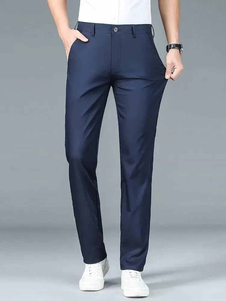 Minimalist Straight Leg Bamboo Fibre Trousers