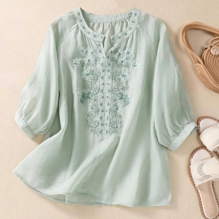 Sophie™ Embroidered Cotton Floral Blouse