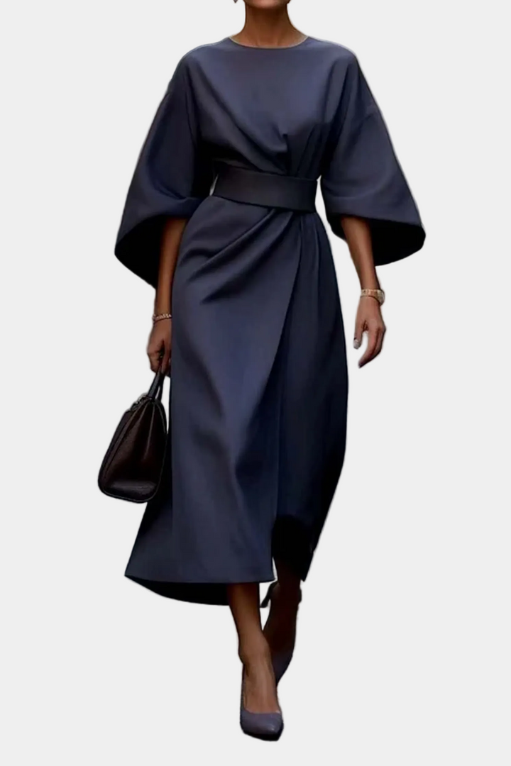Grace | Elegant Dress with Lantern Sleeves and Belt