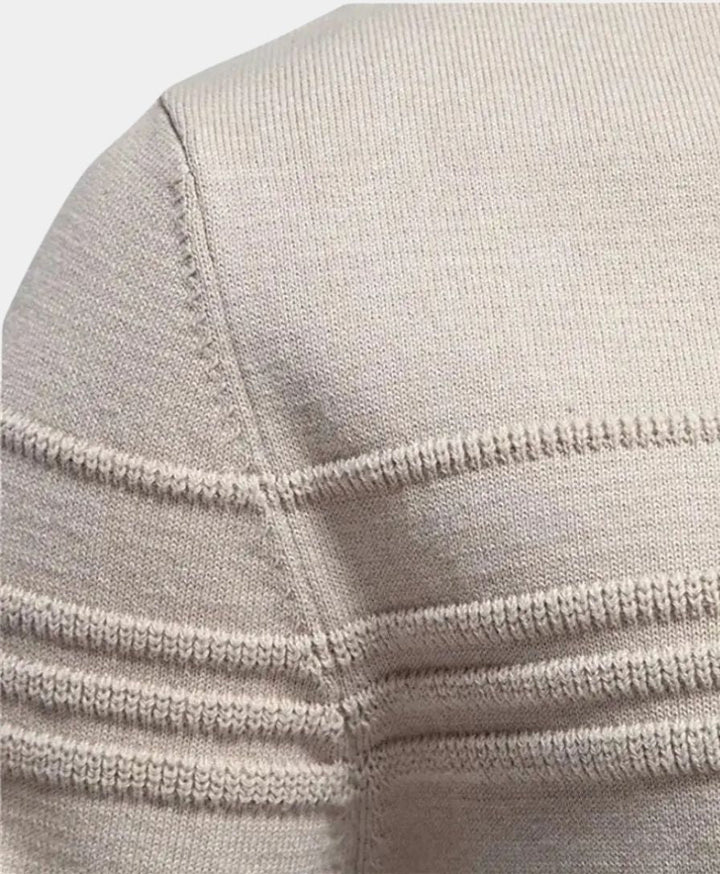 Knitted Striped Cotton Sweater - Palm Beach Boutique