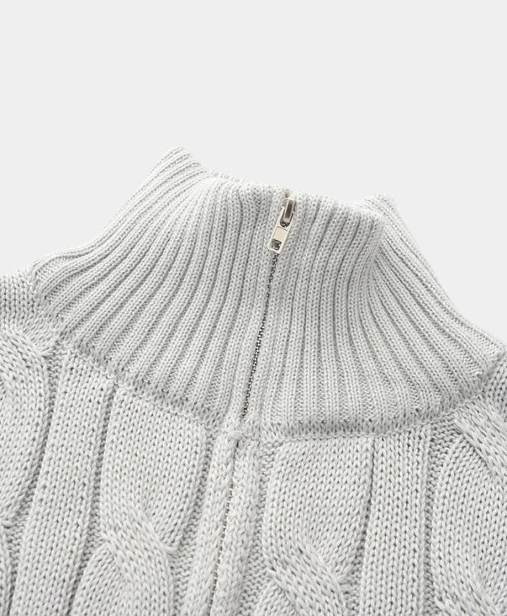 Essential Zip Collar Sweater - Palm Beach Boutique
