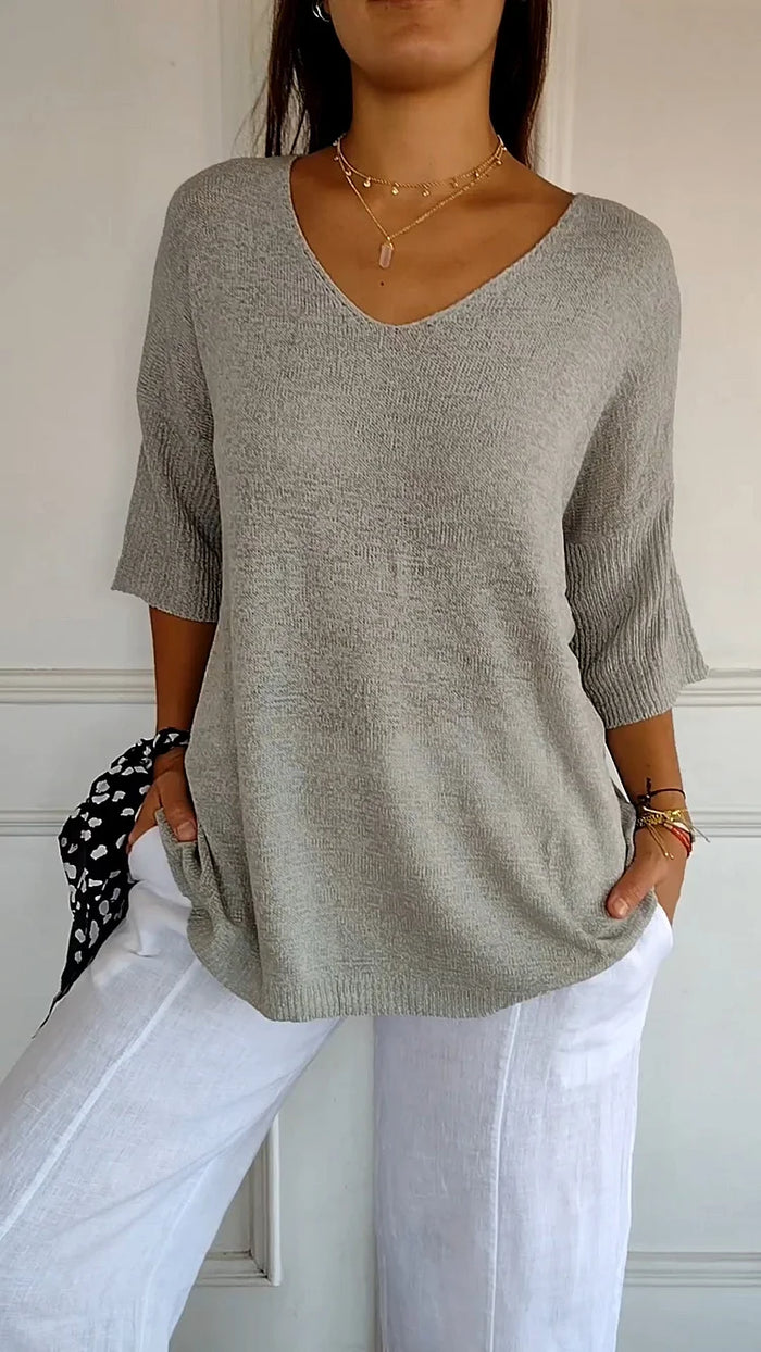 Maddie | Elegant V-Neck Sweater