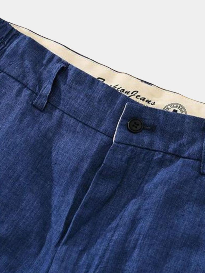 Horizon Blue Linen Shorts - Palm Beach Boutique