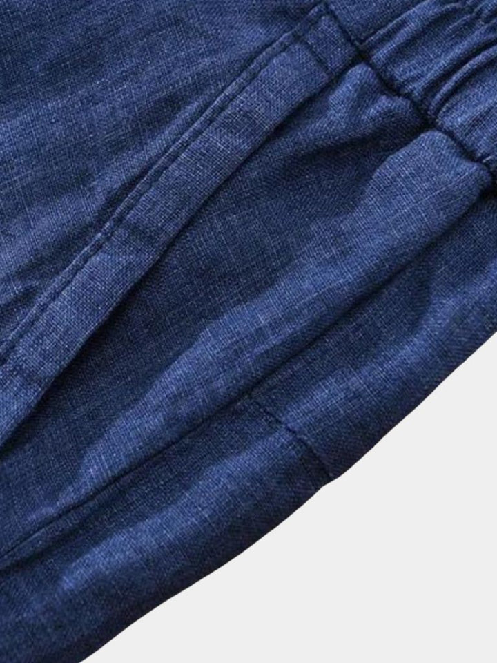 Horizon Blue Linen Shorts - Palm Beach Boutique