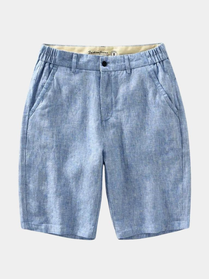 Horizon Blue Linen Shorts - Palm Beach Boutique