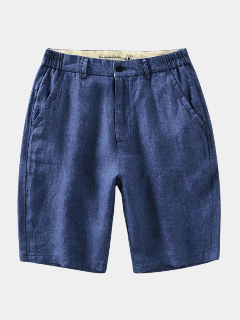 Horizon Blue Linen Shorts - Palm Beach Boutique