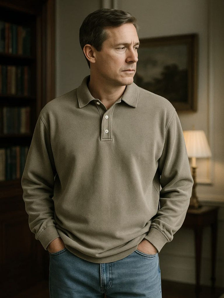 Canyon Mist Long Sleeve Polo – Palm Beach Boutique