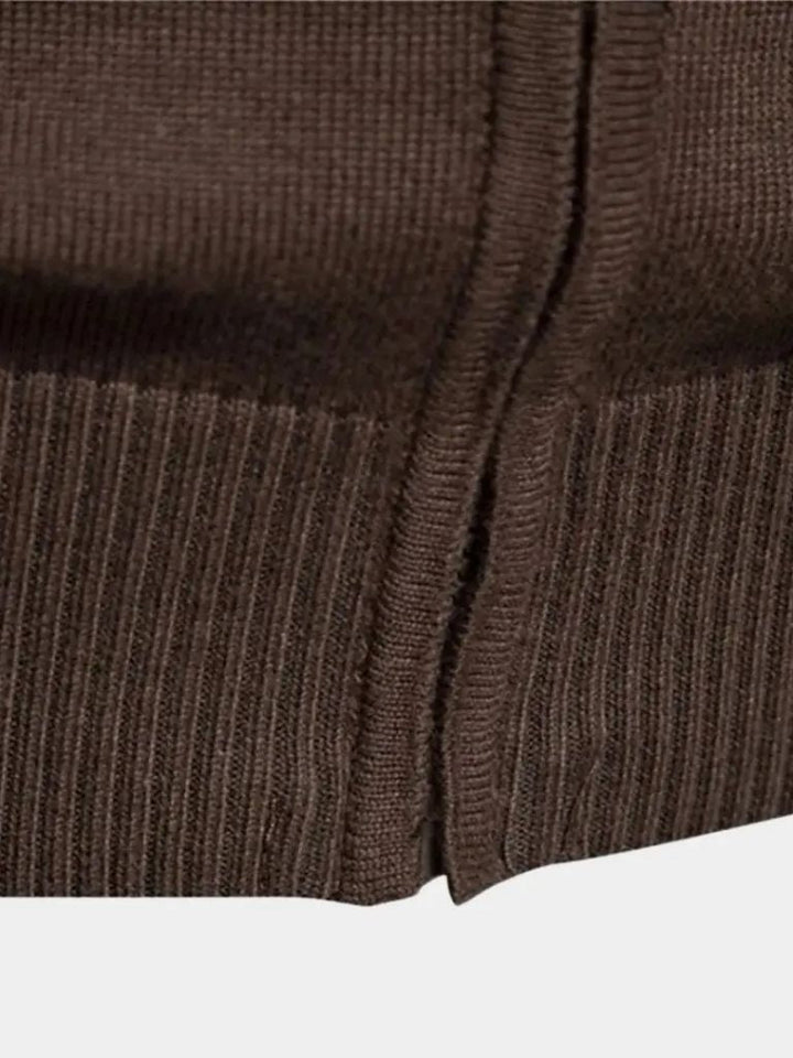 Palm Beach Boutique High-Collar Knitted Cardigan with Zipper