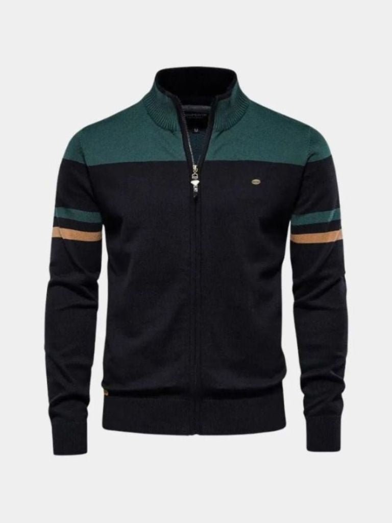 Palm Beach Boutique High-Collar Knitted Cardigan with Zipper