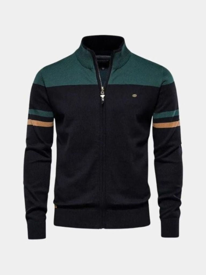 Palm Beach Boutique High-Collar Knitted Cardigan with Zipper