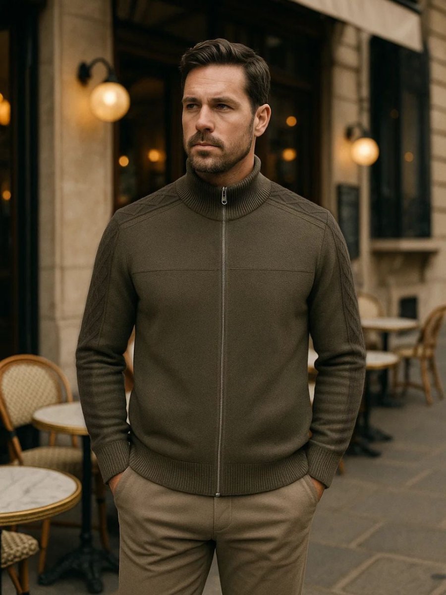 Palm Beach Boutique Roll Neck Cashmere Zip Pullover