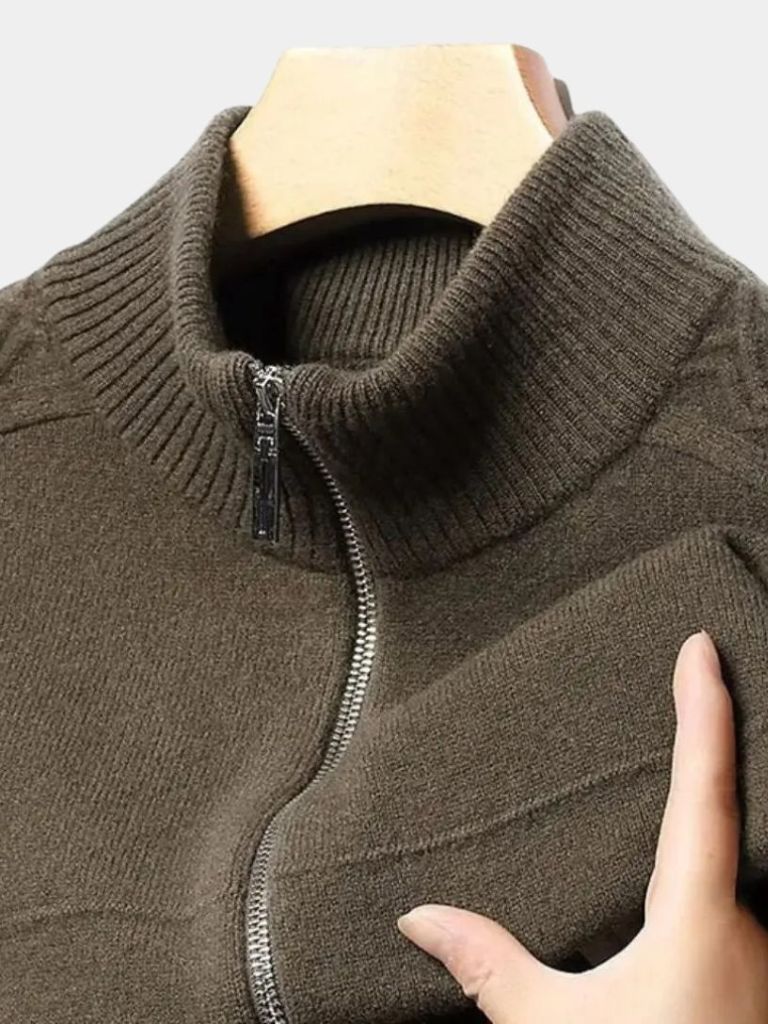 Palm Beach Boutique Roll Neck Cashmere Zip Pullover