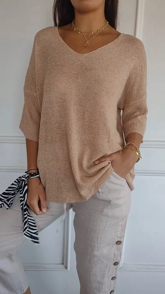 Maddie | Elegant V-Neck Sweater