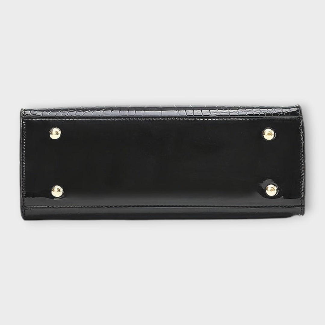 Olivia | Glossy Crocodile Pattern Handbag