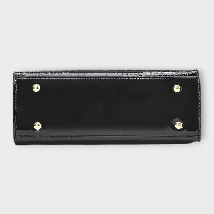 Olivia | Glossy Crocodile Pattern Handbag