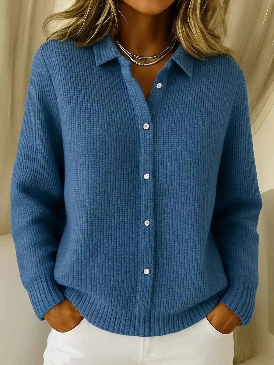 Katrina | Textured Knit Button-Up Cardigan
