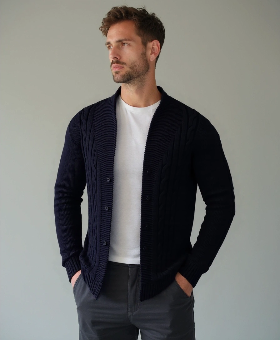 Elegant Knitted Cardigan for Men - Palm Beach Boutique