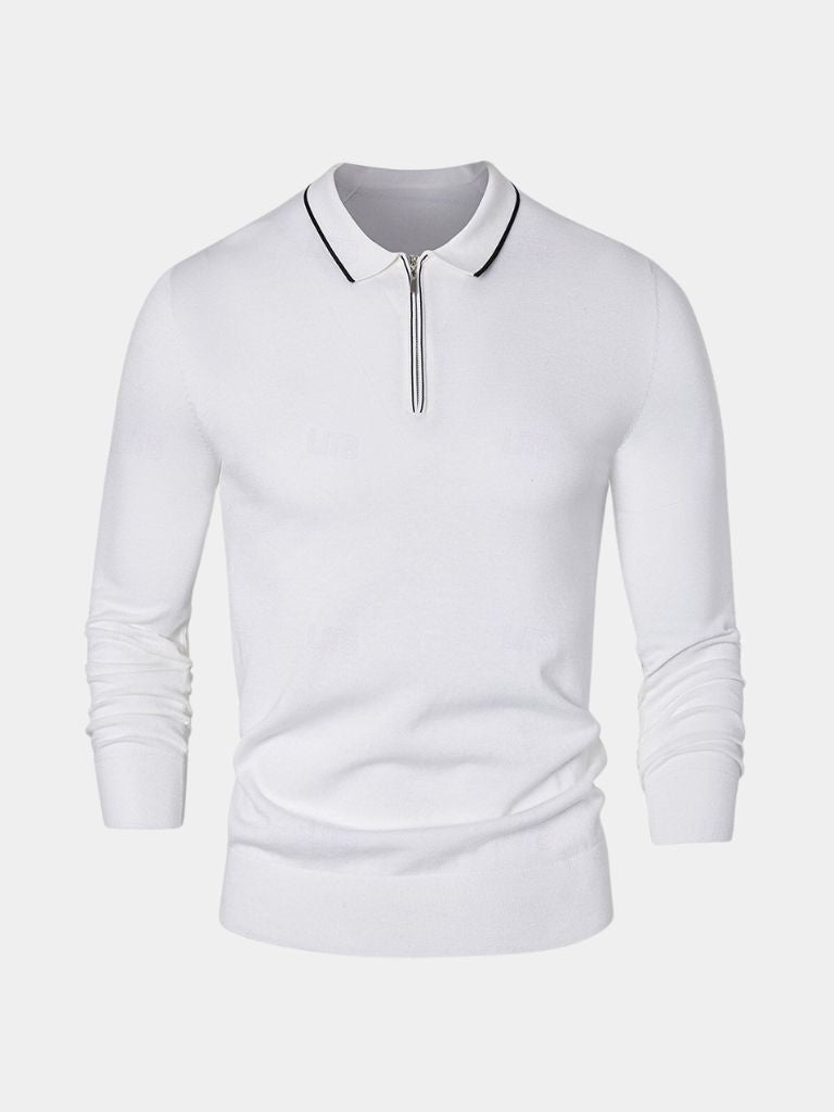 Ivory Elite Long Sleeve Polo Palm Beach Boutique